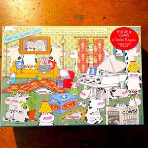 “HIDDEN COWS” 1000 PIECE PUZZLE FROM WORKMAN PRESS FUNNY MINT COMPLETE CONDITION